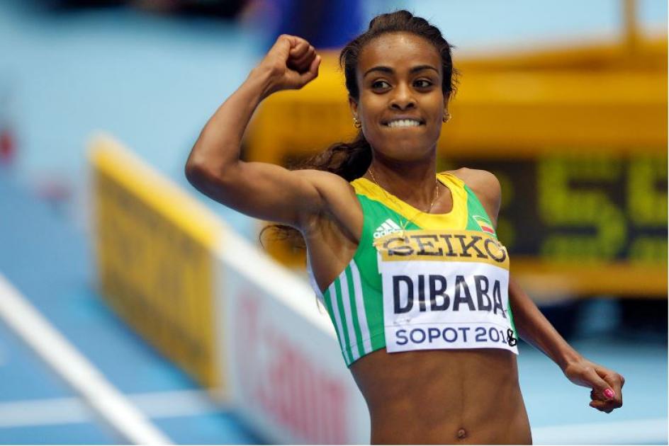 Genzebe Dibaba won her third consecutive 3000-meter world title at the 2018 World Indoor Championshi