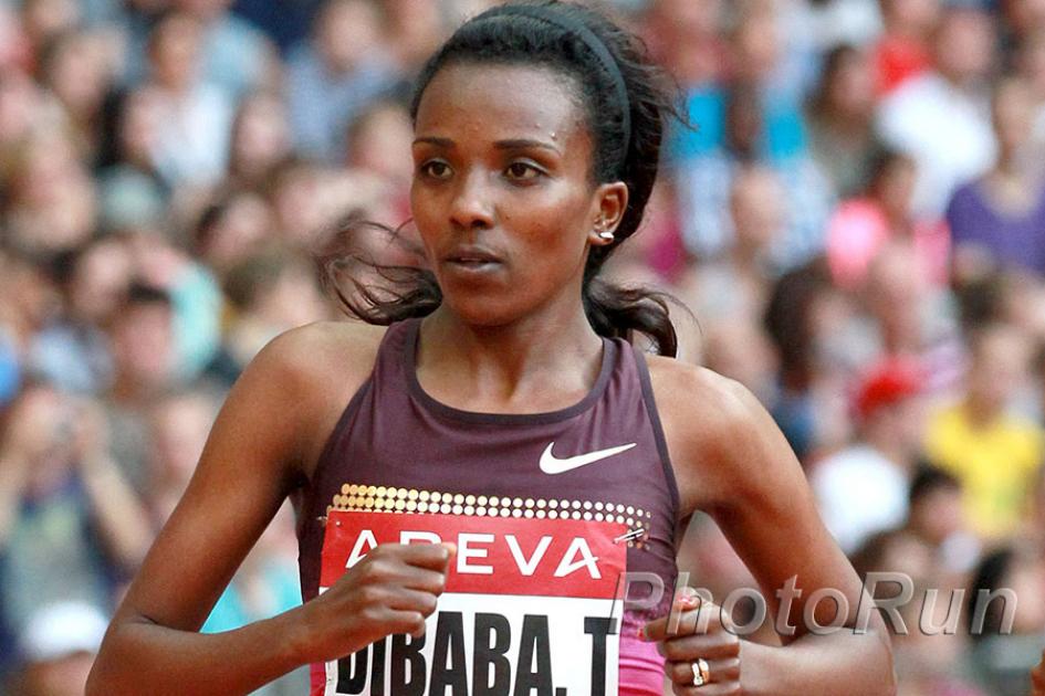 Tirunesh Dibaba and Feyisa Lelisa run on Chicago Marathon