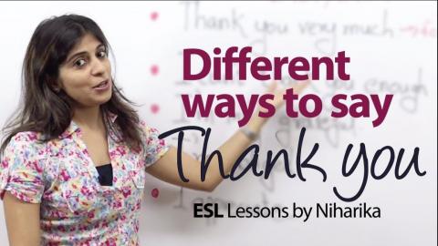 Different ways to say Thank you - English Vocabulary lesson