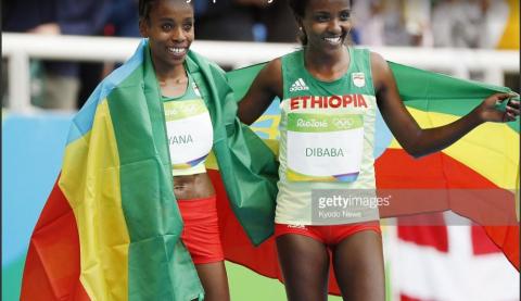 Almaz Ayana and Tirunesh Dibaba won women's 10,000 M race - IAAF 2017