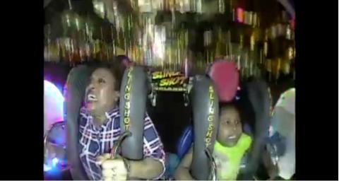 Ethiopian Mom and daughter freak out during Orlando Slingshot ride